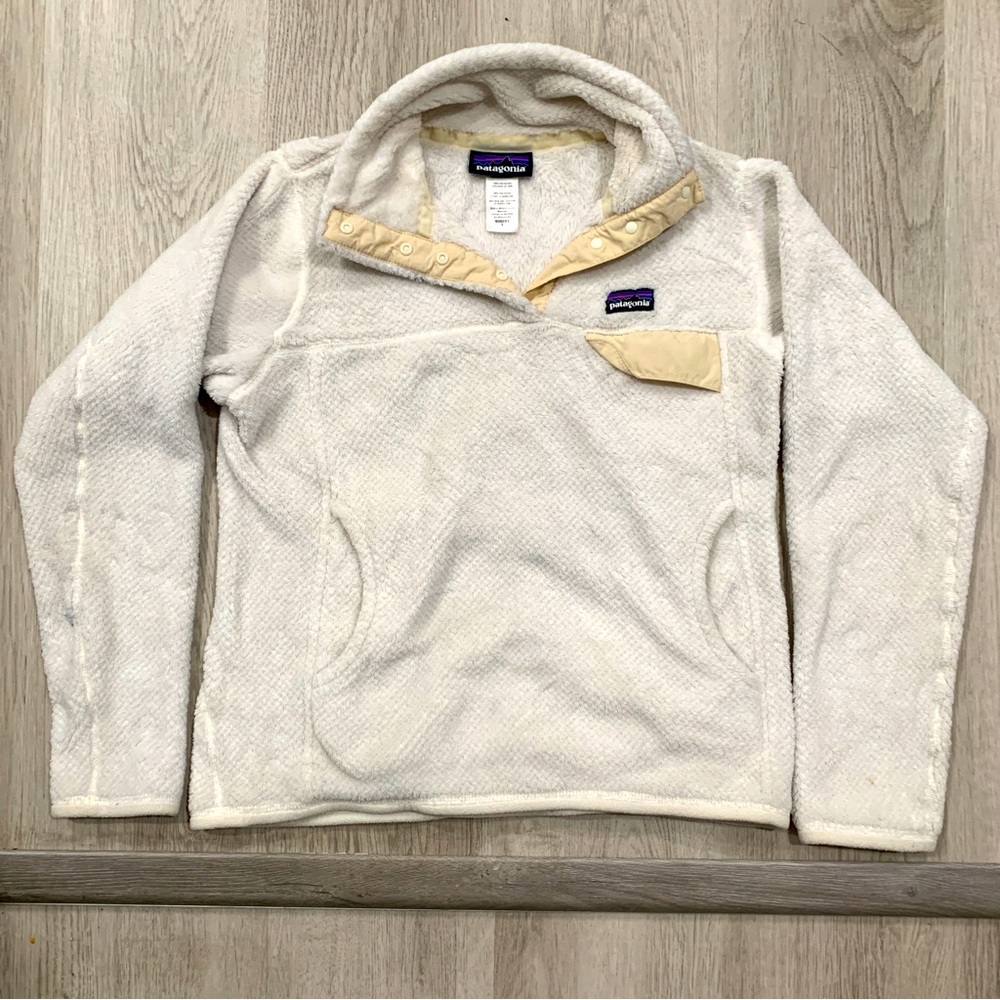 Patagonia Fleece Re-Tool Snap-T Pullover Women’s Size Small Cream color
